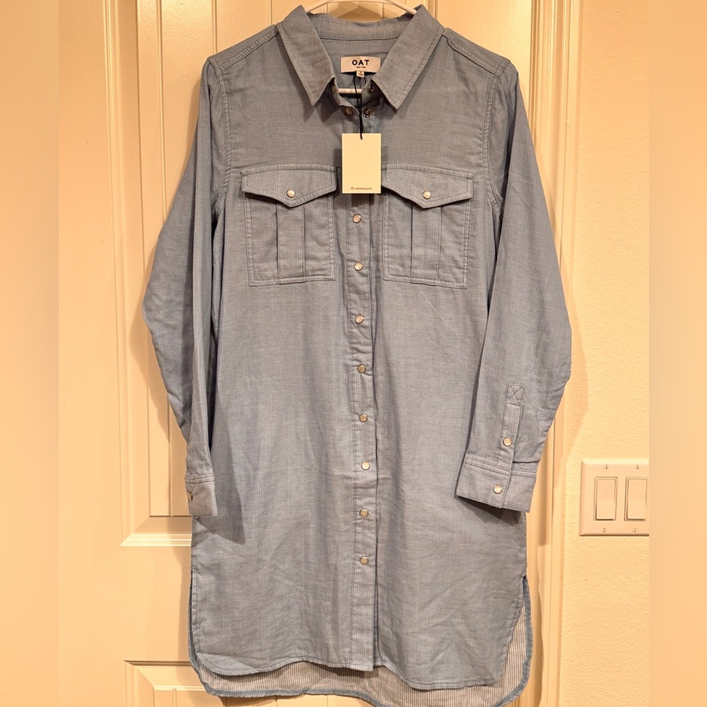 Oat New York shirt dress size S 100% cotton NWT